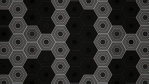 Geometric pattern with hexagons in black and white colors Stock Footage 331677913