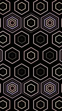 Geometric pattern of hexagons in dark colors Stock Illustration