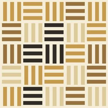 Geometric pattern of horizontal and vertical stripes in brown and beige ton.. Stock Illustration