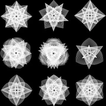 Geometric pattern icon star astrology pentagram symbol Stock Illustration