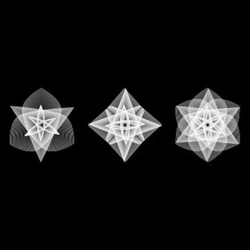 Geometric pattern icon star astrology pentagram symbol Stock Illustration