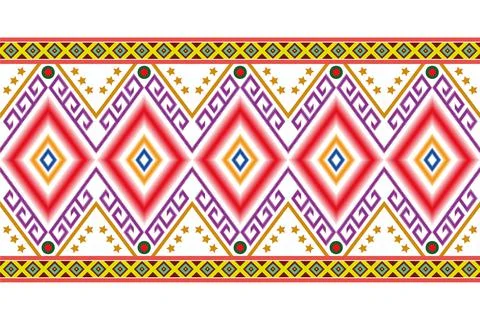 Geometric pattern ikat seamless background Suitable for printing on fabrics, Illustrazione stock