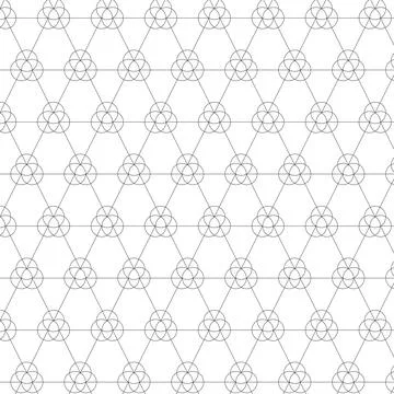 Geometric pattern of interlocking circles and triangles Stock Illustration