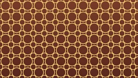 Geometric pattern of interlocking circles on dark brown background Stock Illustration
