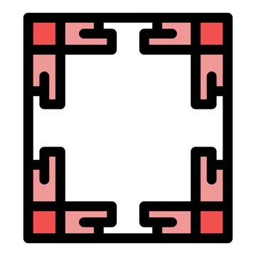 Geometric pattern with interlocking red shapes Stock Illustration