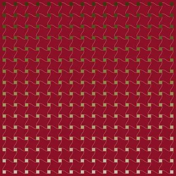 Geometric pattern with interlocking shapes in red and green hues Stock Illustration