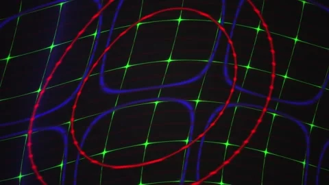 Geometric pattern with intersecting lines and circles on a black background. Stock Footage 335512869