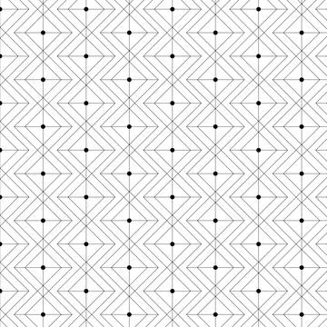 Geometric pattern with intersecting lines and dots Stock Illustration