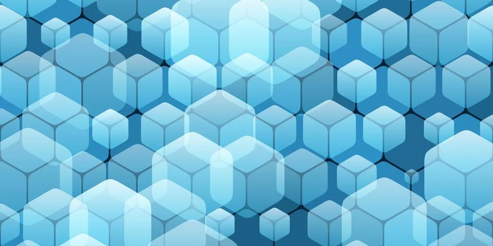 A geometric pattern of intersecting transparent cubes of various random siz.. Stock Illustration