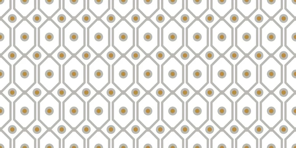 Geometric pattern with intricate grid shapes seamless repeat background. Illustrazione stock