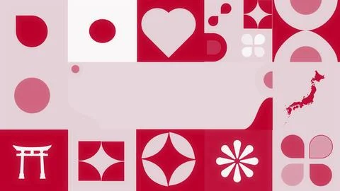 Geometric Pattern With Japan Flags ColorBackground PNG Stock Photos