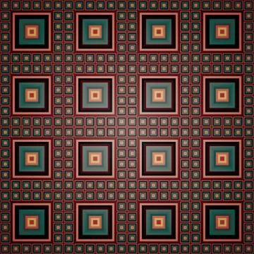 Geometric pattern of large and small dark squares Stock Illustration
