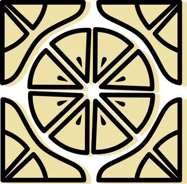 Geometric pattern with lemon slice elements Stock Illustration