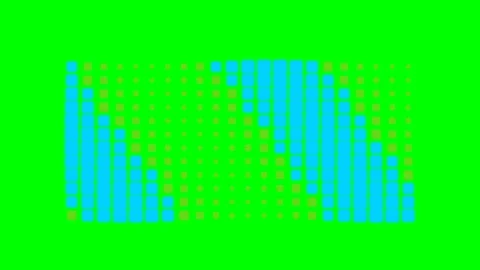 A geometric pattern of light blue square blocks on a bright green background Stock Footage 340266415