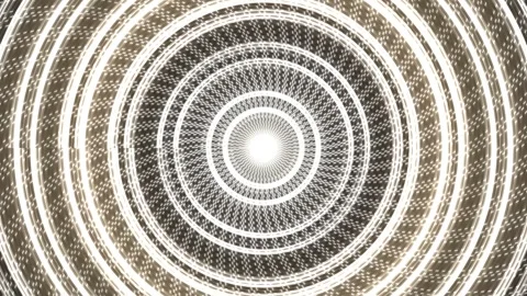 Geometric pattern with light circles in a radial design Stock Footage 339452287