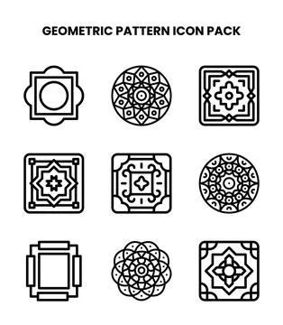 Geometric Pattern Line Design Icons Pack イラスト素材