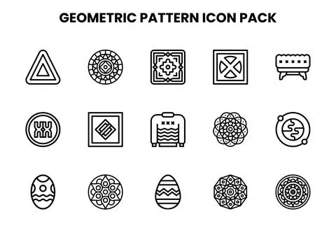 Geometric Pattern Line Icons Pack Stockillustratie
