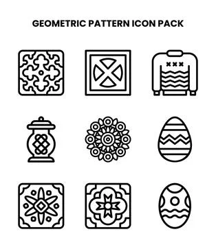 Geometric Pattern Line Scalable Icons Pack Stockillustratie