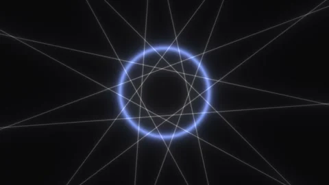 Geometric pattern with lines and circles in dark background Stock Footage 339373016