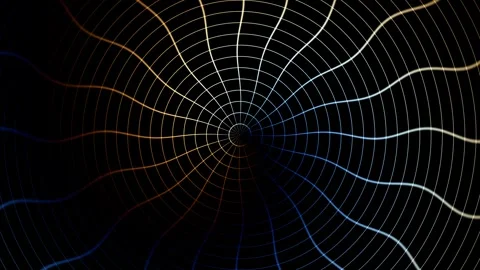 Geometric pattern with lines forming a web in dark space Stock Footage 338276680