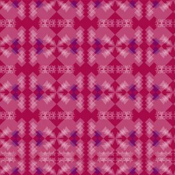 Geometric pattern of lines of simple shapes on a pink background. Stock Illustration