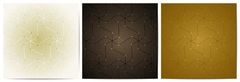 Geometric pattern luxury background with stripes gold lines Illustrazione stock