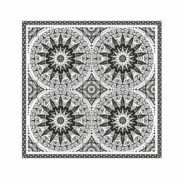 Geometric pattern, mandala, ethnic, traditional, folk, ornamental print.Vector Stock Illustration