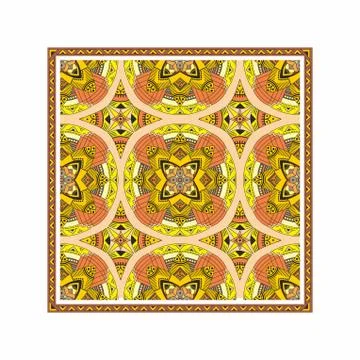 Geometric pattern, mandala, ethnic, traditional, folk, ornamental print.Vector Stock Illustration