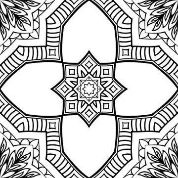 Geometric pattern of mandala. Stock Illustration