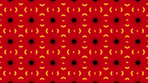 Geometric Pattern of Mandala Kaleidoscope in Red and Yellow Stock Footage 334057119