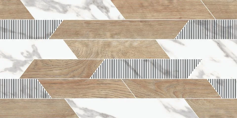 Geometric Pattern with Marble Wood Texture. 写真素材