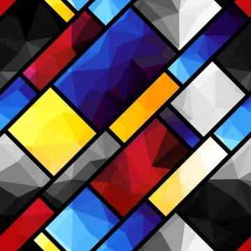 Geometric pattern in Mondrian style Stock Illustration