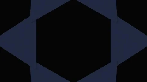 Geometric Pattern Morphing Seamlessly in Dark Blue Against Black Background Stock Footage 340941682
