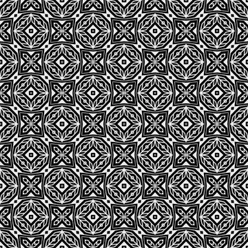 Geometric Pattern - Mosaic (Black, White) Stock Illustration