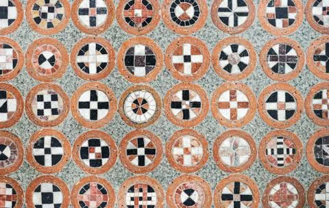 Geometric pattern of mosaic stones Stock Photos