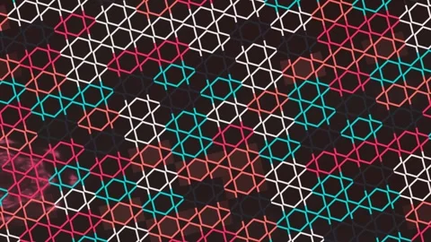 Geometric Pattern Movement in Colorful Intersecting Grids Stock Footage 337916250