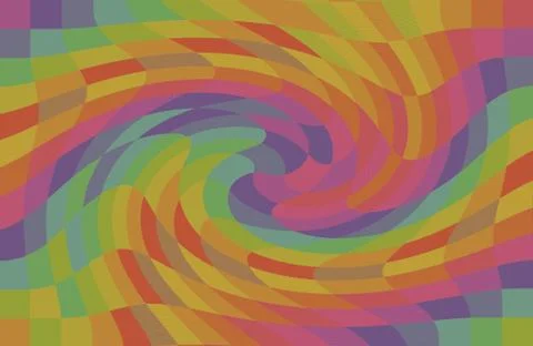 Geometric pattern multicolored maelstrom rainbow color mixing Stock Illustration