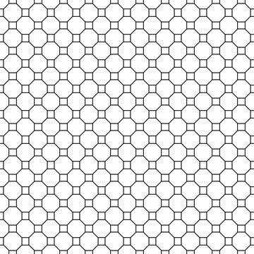 Geometric pattern of octagons and squares seamless background Stockillustratie