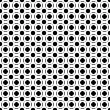 Geometric pattern of octagons squares combination seamless background Stockillustratie