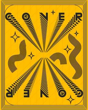 Geometric Pattern Optical Illusion Text Poster Contemporary Wall Art Ilustração Stock