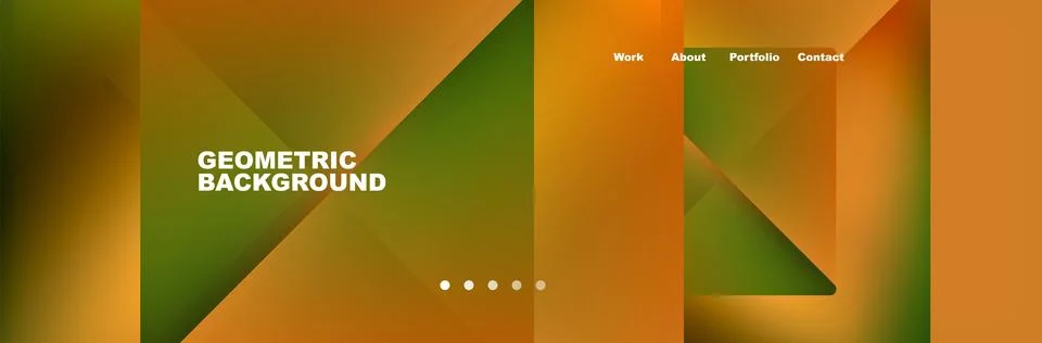 Geometric pattern of orange and green triangles on white background 스톡 일러스트
