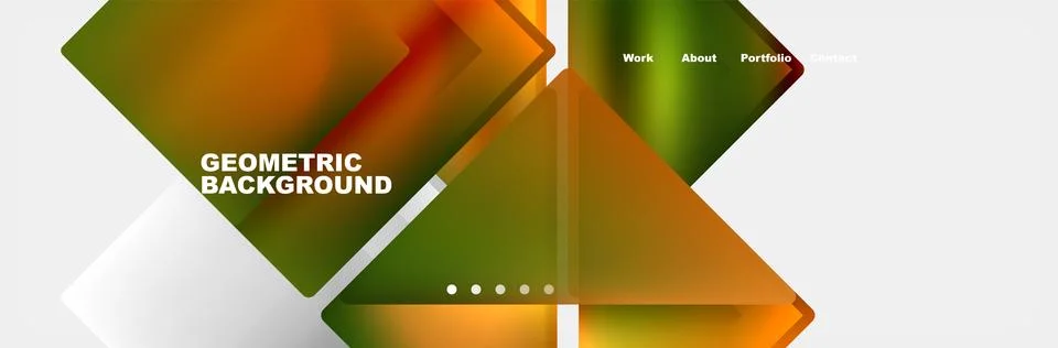 Geometric pattern with orange and green triangles on a white background 스톡 일러스트