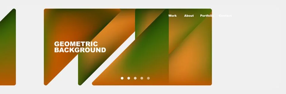 Geometric pattern with orange and green triangles on white background Illustration