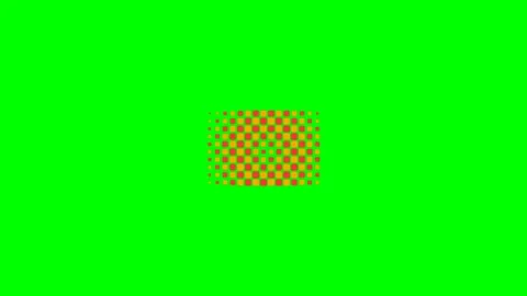 A geometric pattern of orange and yellow squares on a vivid green background Stock Footage 340900282