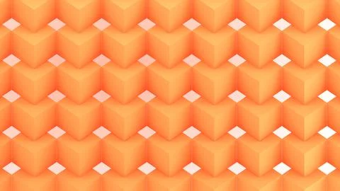 Geometric pattern on orange background,abstract high relief,3d rendering Stock Illustration