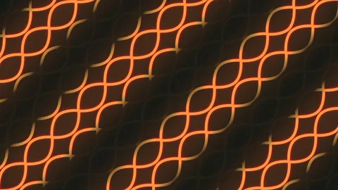 Geometric pattern of orange lines and shapes arranged in a zigzag formation Stock Footage 267064014
