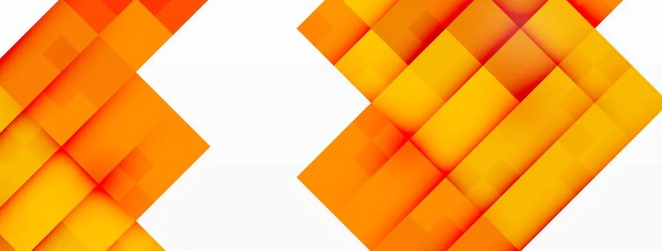 A geometric pattern of orange squares on a white background Stock Illustration