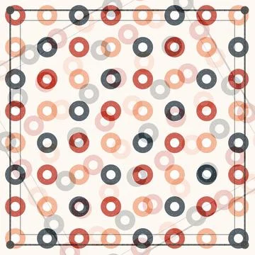 Geometric pattern of overlapping circles with gradient fill and grid lines Stock Illustration