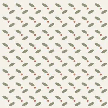 Geometric pattern of overlapping light green ovals connected by red dots Stock Illustration