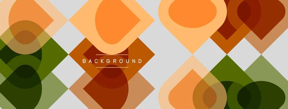 Geometric pattern. Overlapping squares, circles, rectangles create abstract 스톡 일러스트